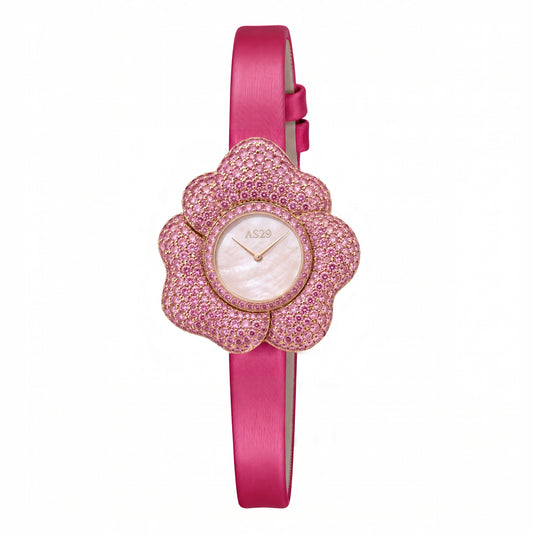 BLOOM White and Pink WATCH with PINK MOTHER OF PEARL DIAL