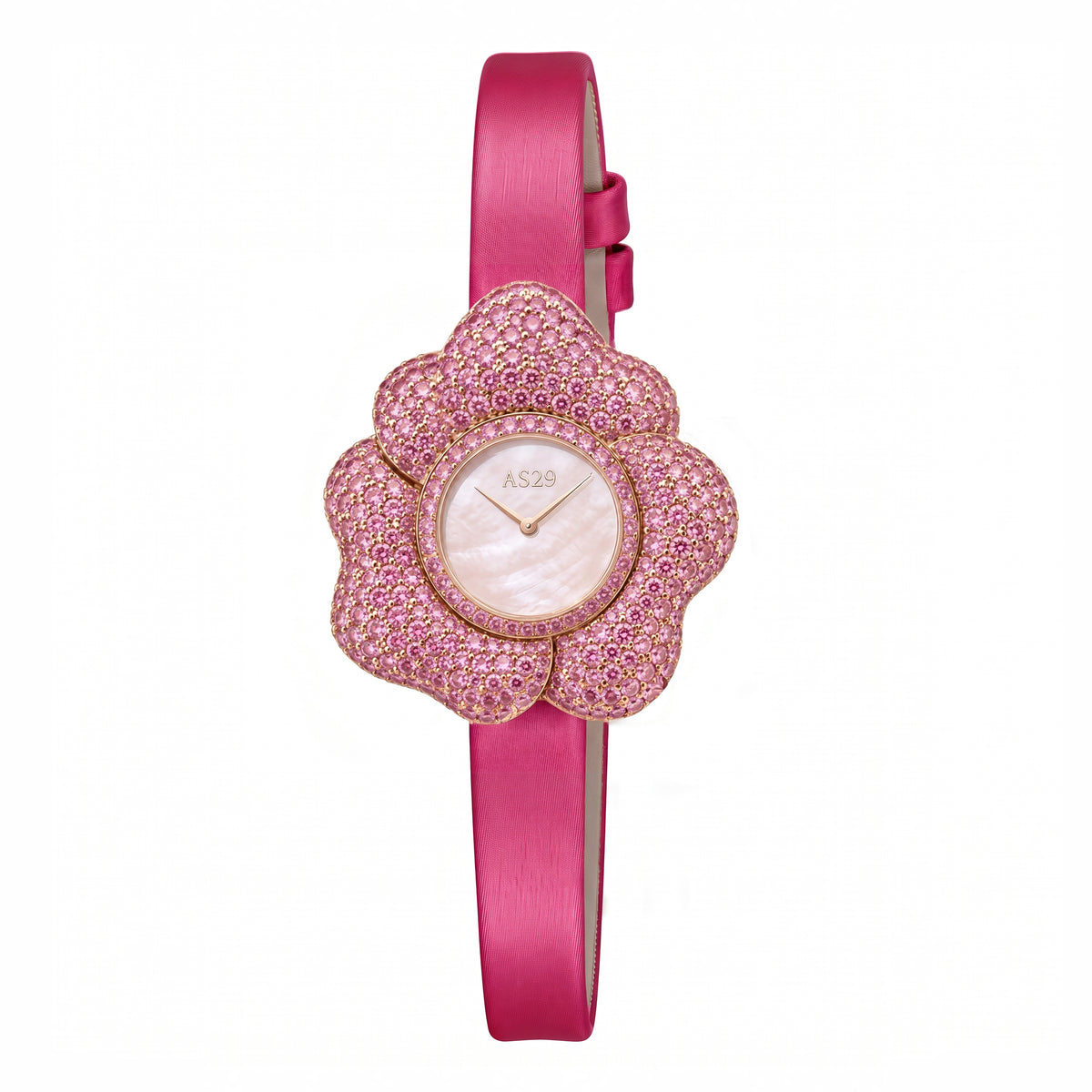BLOOM White and Pink WATCH with PINK MOTHER OF PEARL DIAL