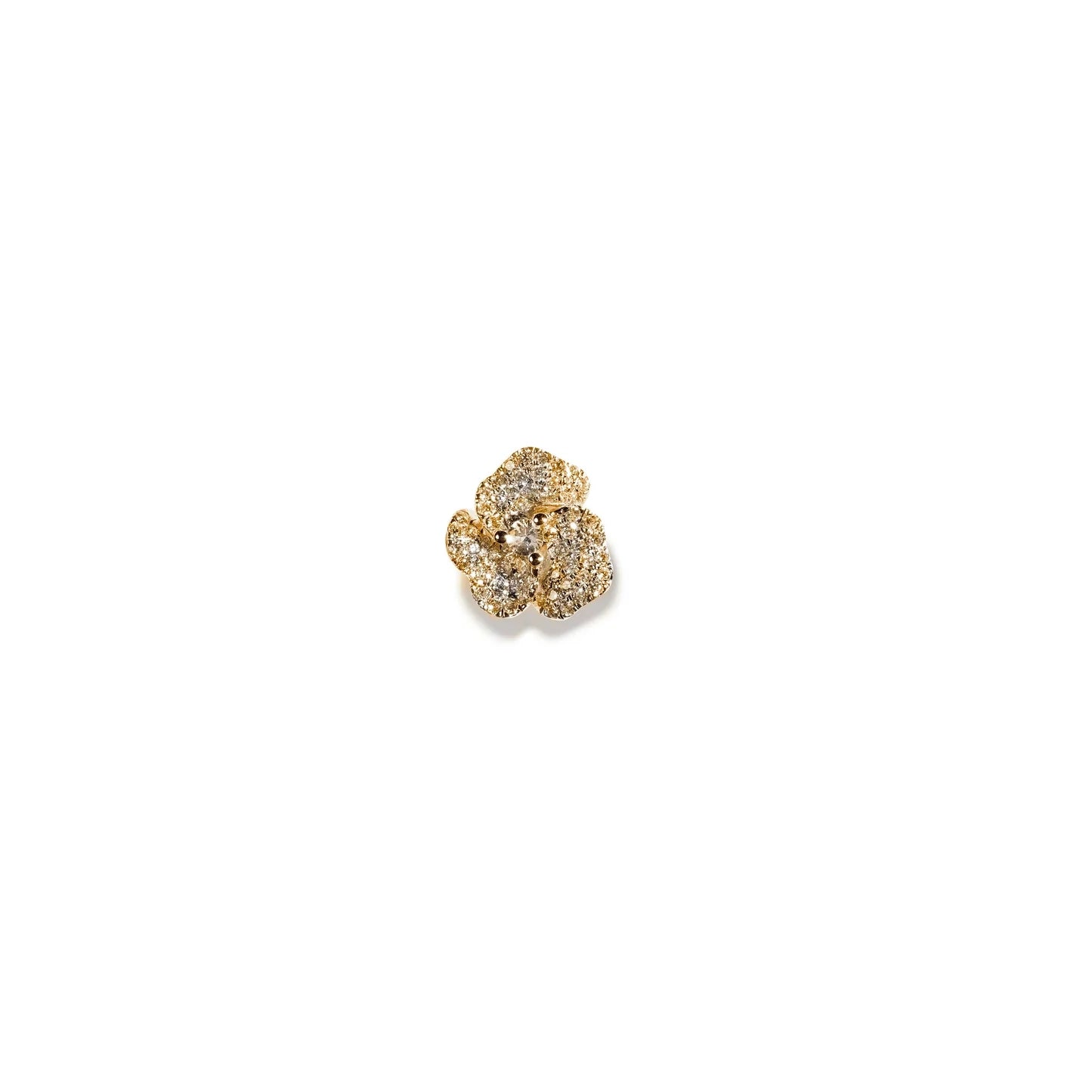 Bloom Mini Yellow Gold Ear cuff in White