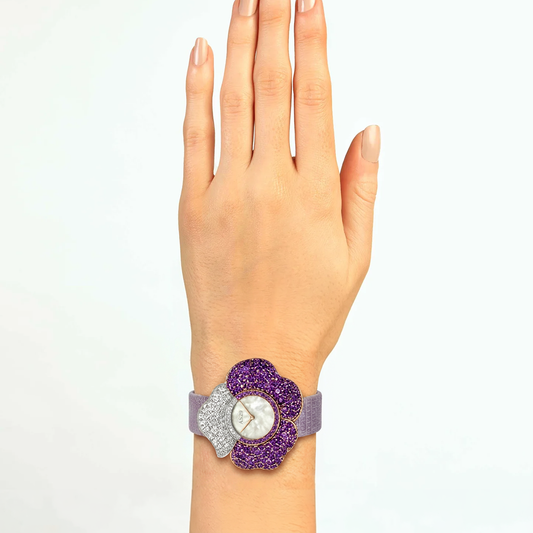 BLOOM White and Purple WATCH with MOTHER OF PEARL DIAL