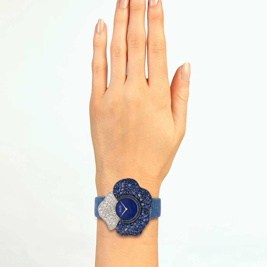 BLOOM WHite And Blue WATCH with LAPIS DIAL