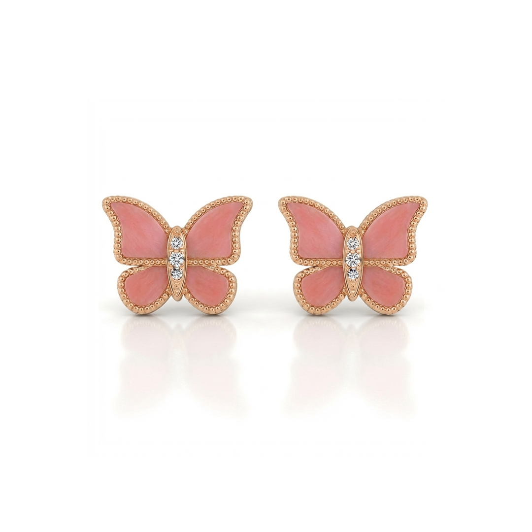 Butterfly Earrings Pink Coral Small
