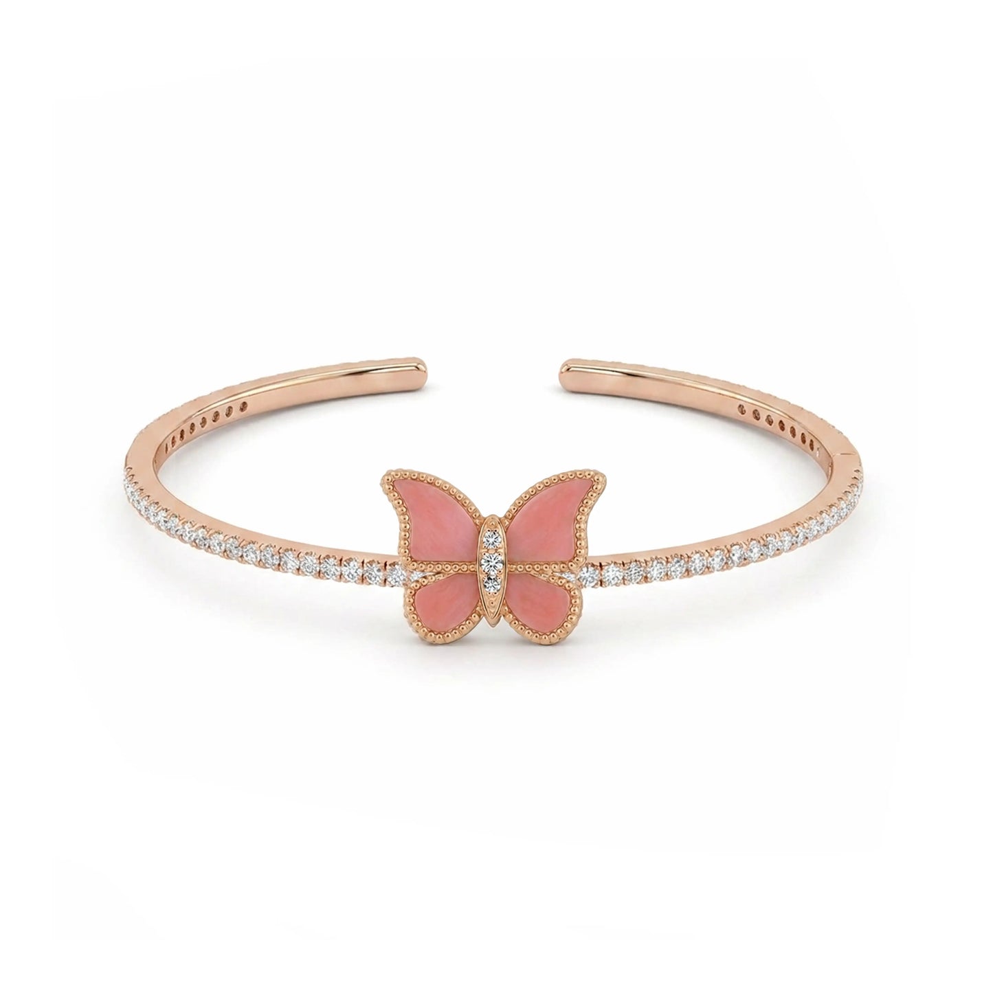 Butterfly Hand Bangle Pink Coral Small