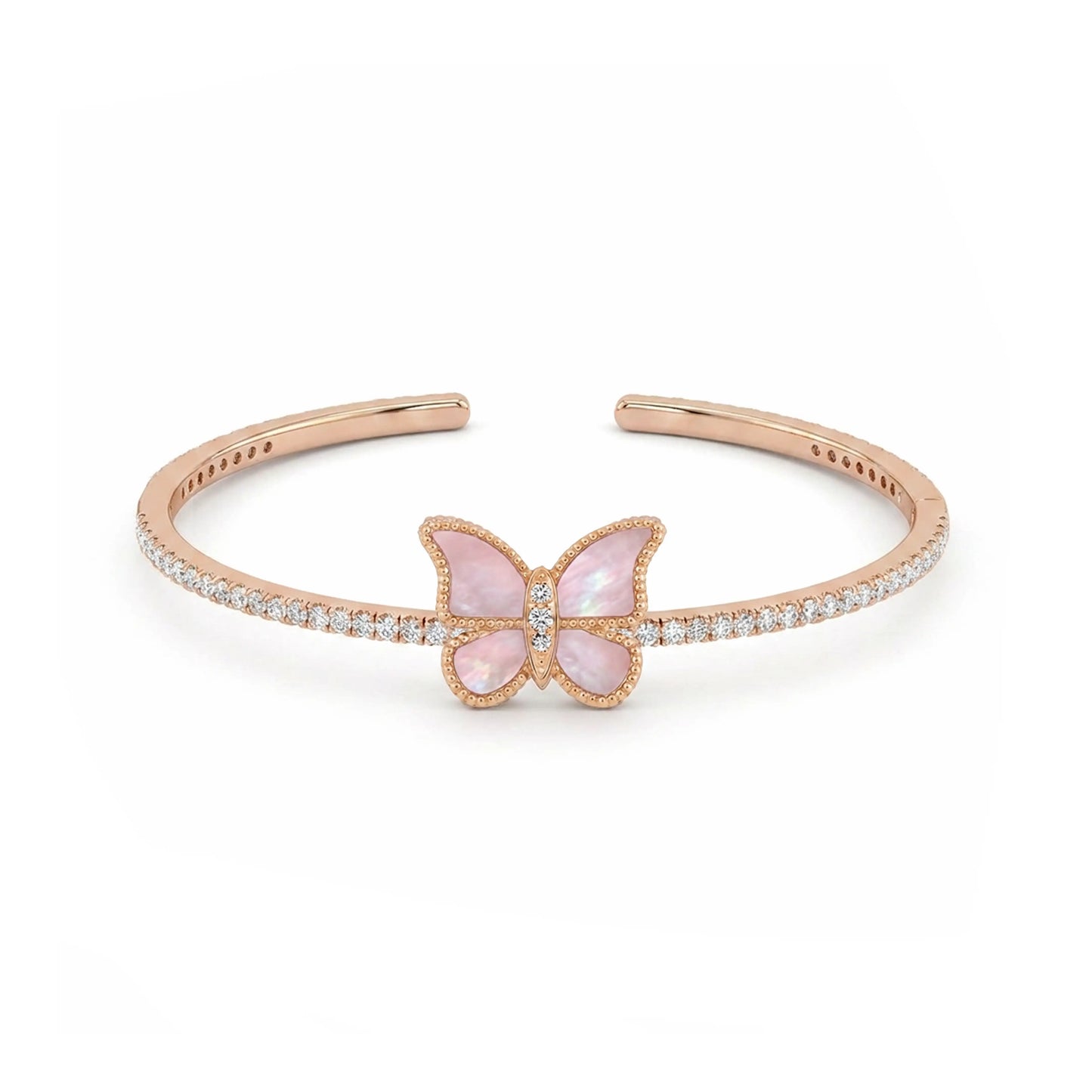 Butterfly Hand Bangle MOP Pink Small