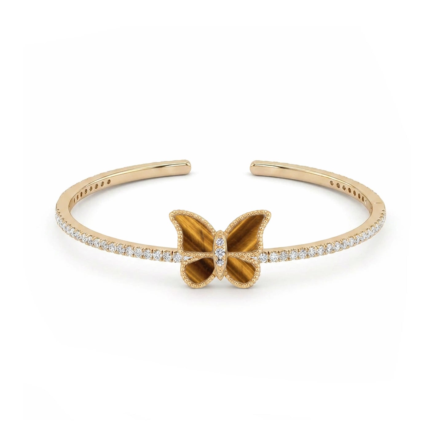Butterfly Hand Bangle Tiger Eye Small