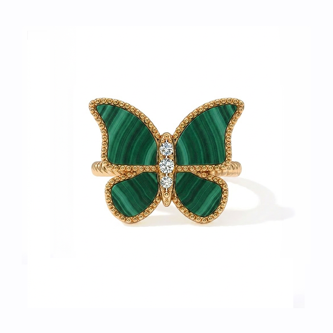 Butterfly Ring Malachite Large