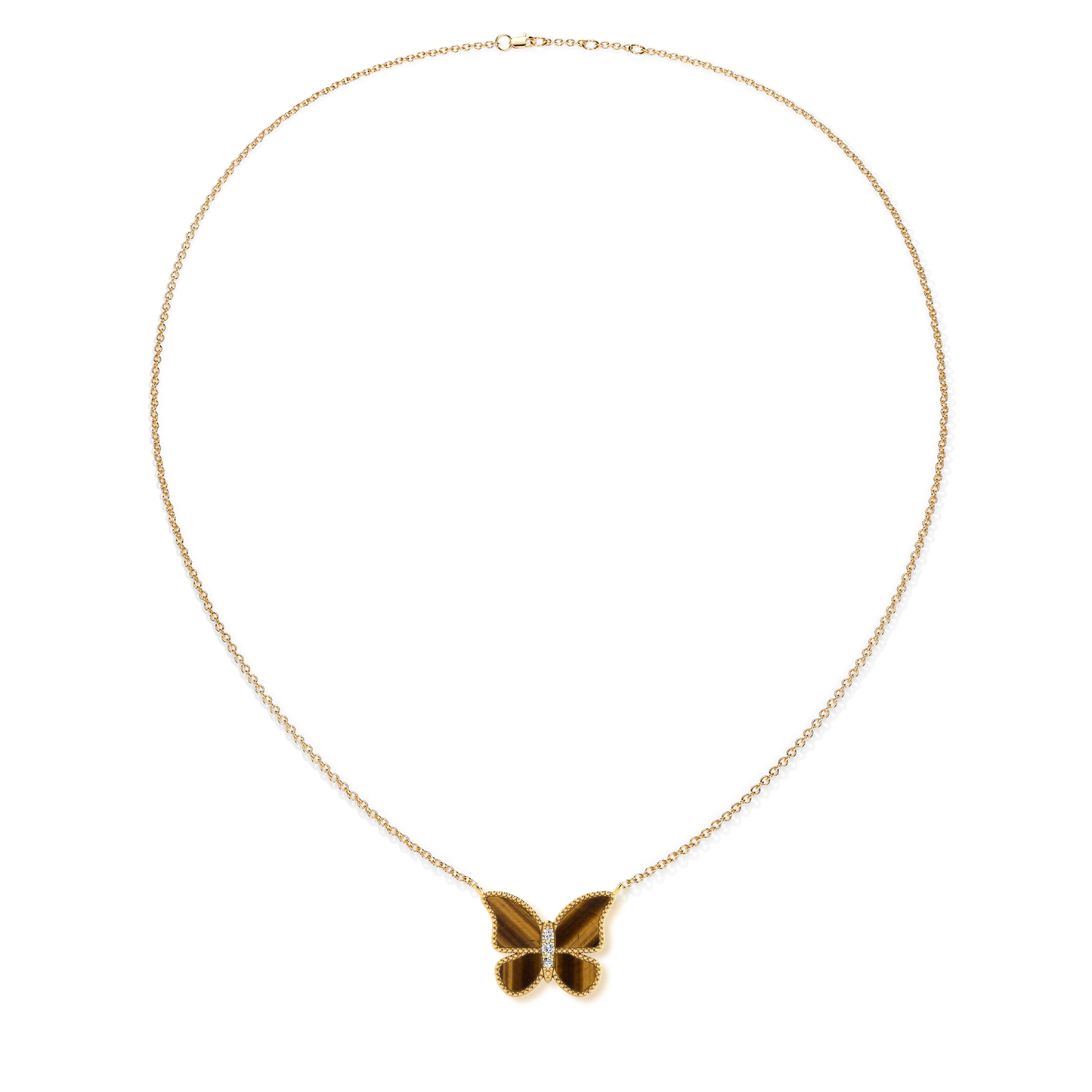 Tiger Eye Large Butterfly Necklace
