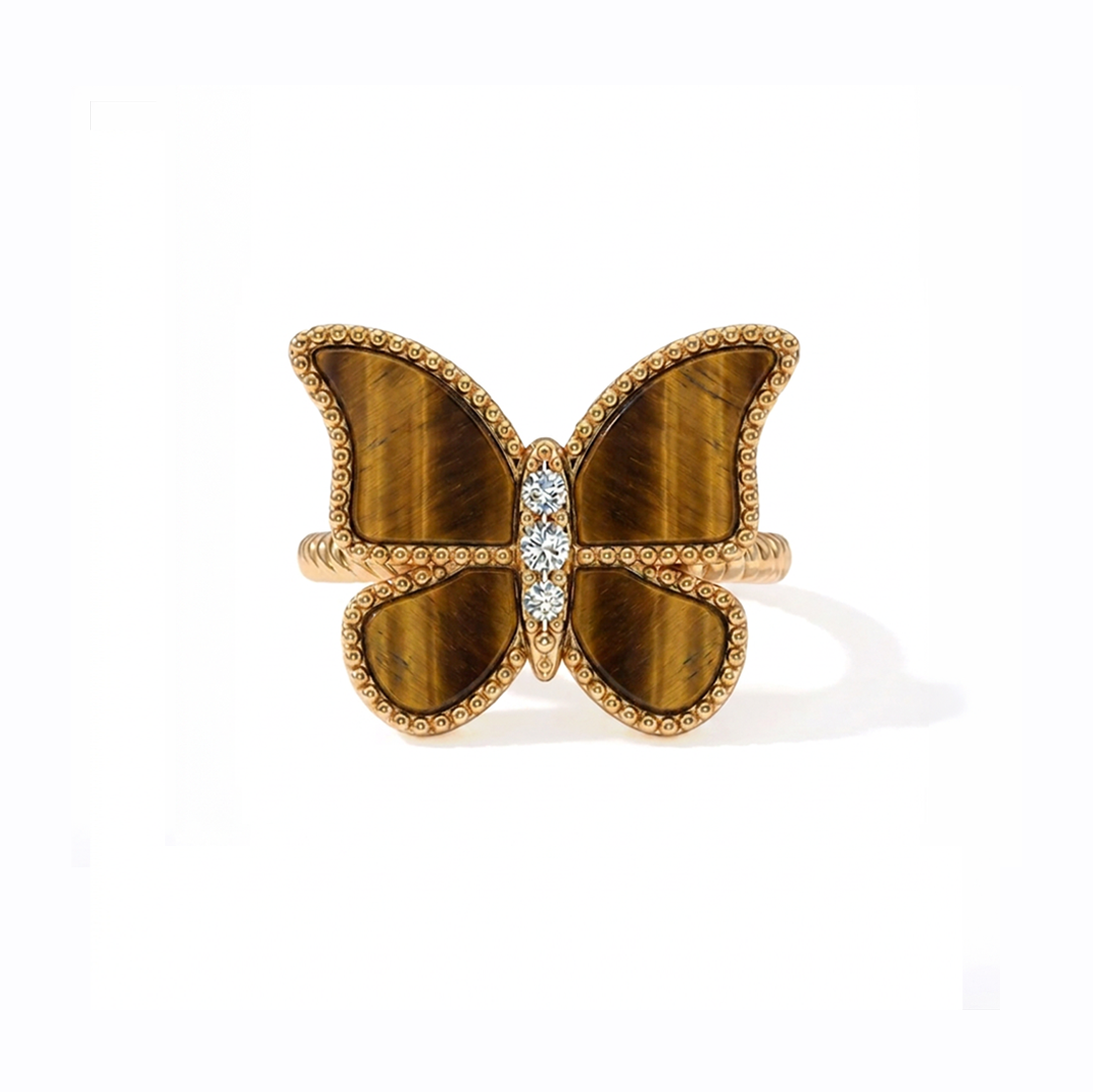 Butterfly Ring Tiger Eye Large