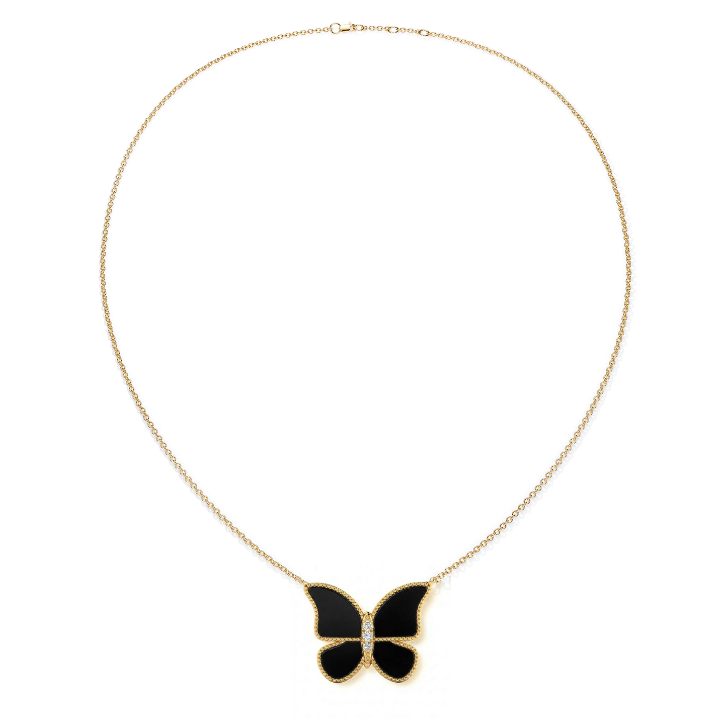 Black Onyx Extra Large Butterfly Necklace