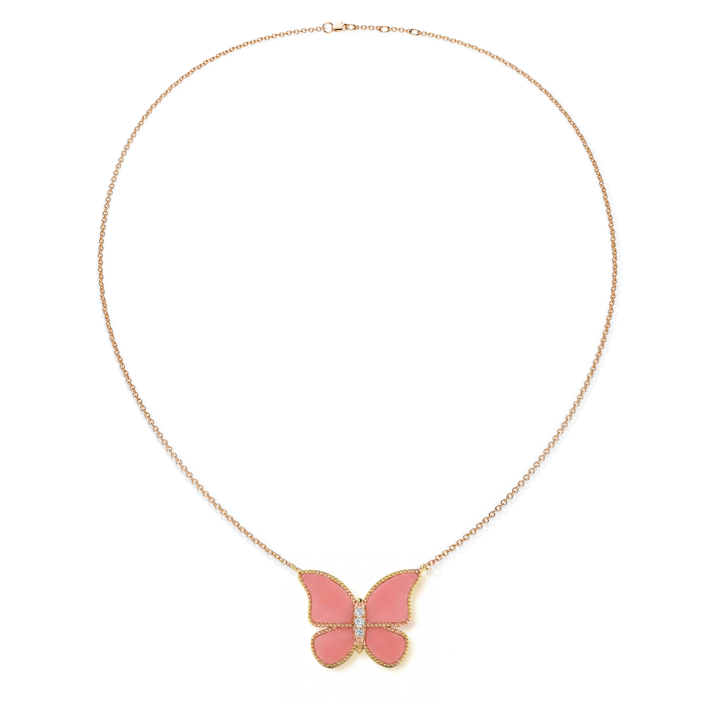 Pink Coral Extra Large Butterfly Necklace