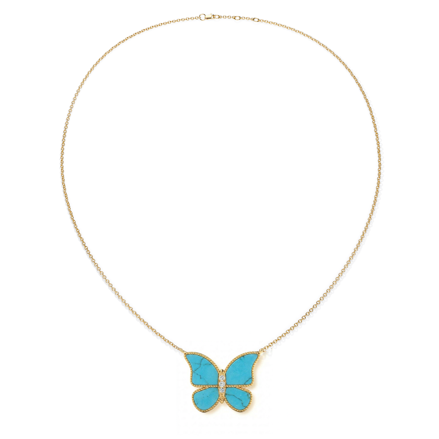 Turqouise Extra Large Butterfly Necklace