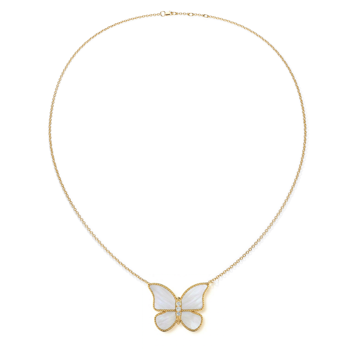 MOP Extra Large Butterfly Necklace