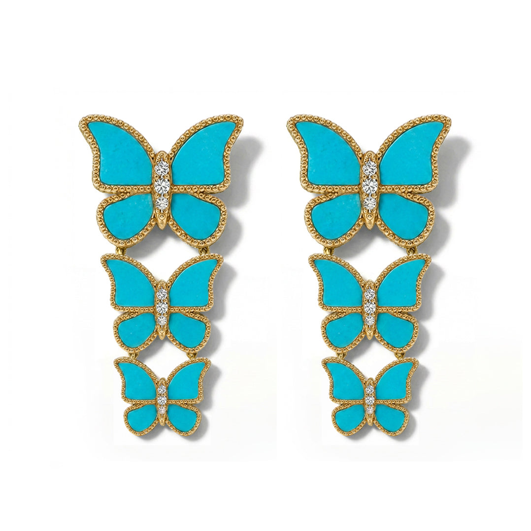 Butterfly Long Earring Turqouise