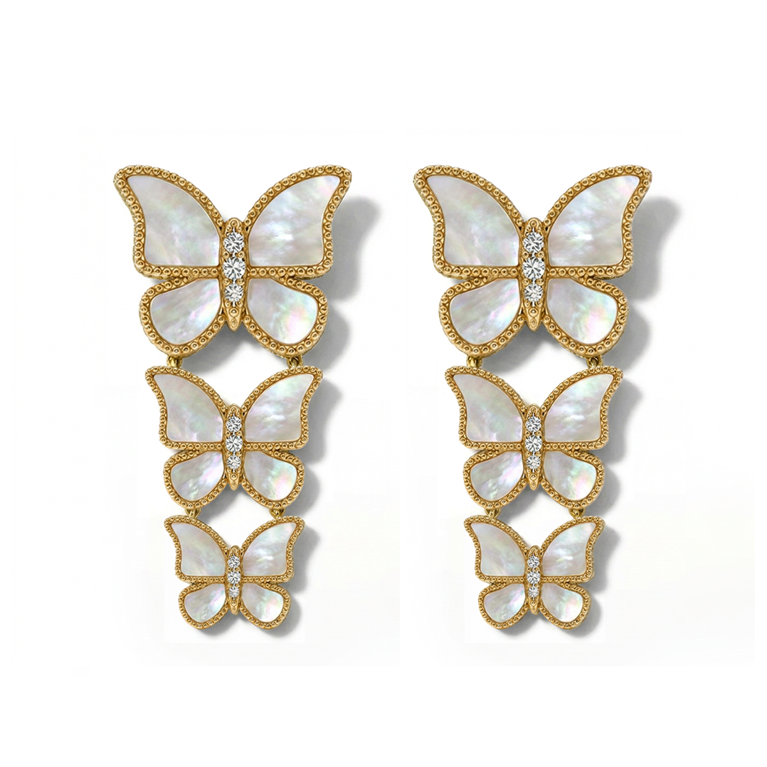 Butterfly Long Earring MOP