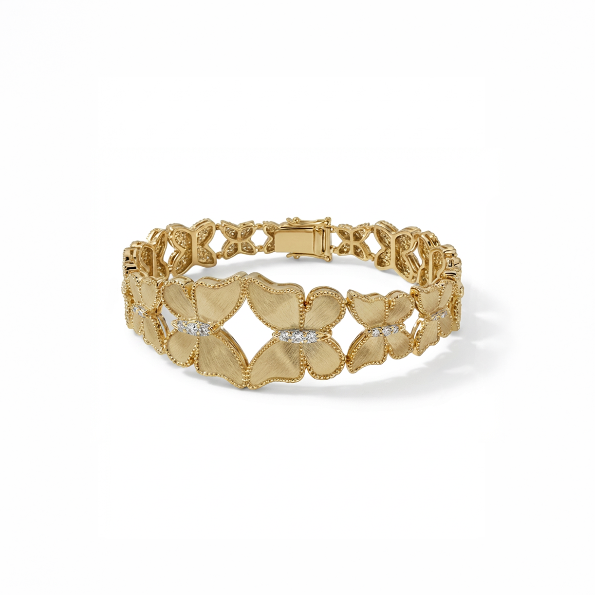 Butterfly Hand Cuff Brushed Gold Large