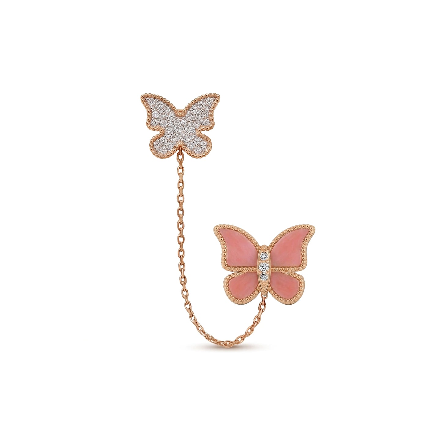 Butterfly Ear CUFF Pink Coral