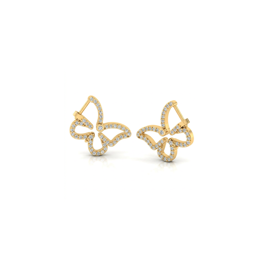 Butterfly Earring Pave Hoops