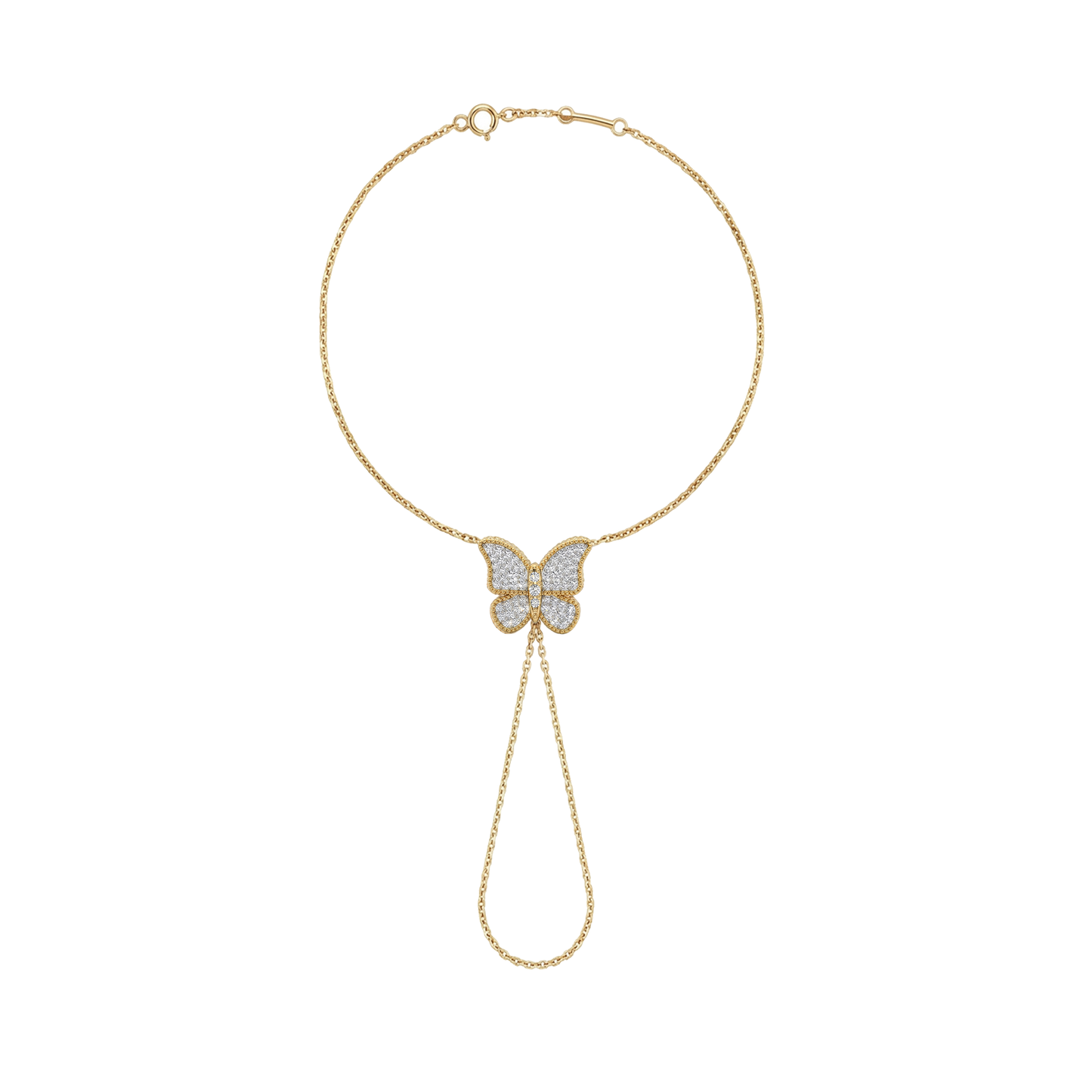 Butterfly Hand Bracelet Pave