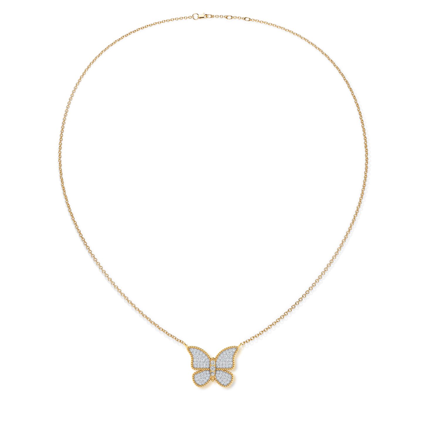 Pave Large Butterfly Necklace