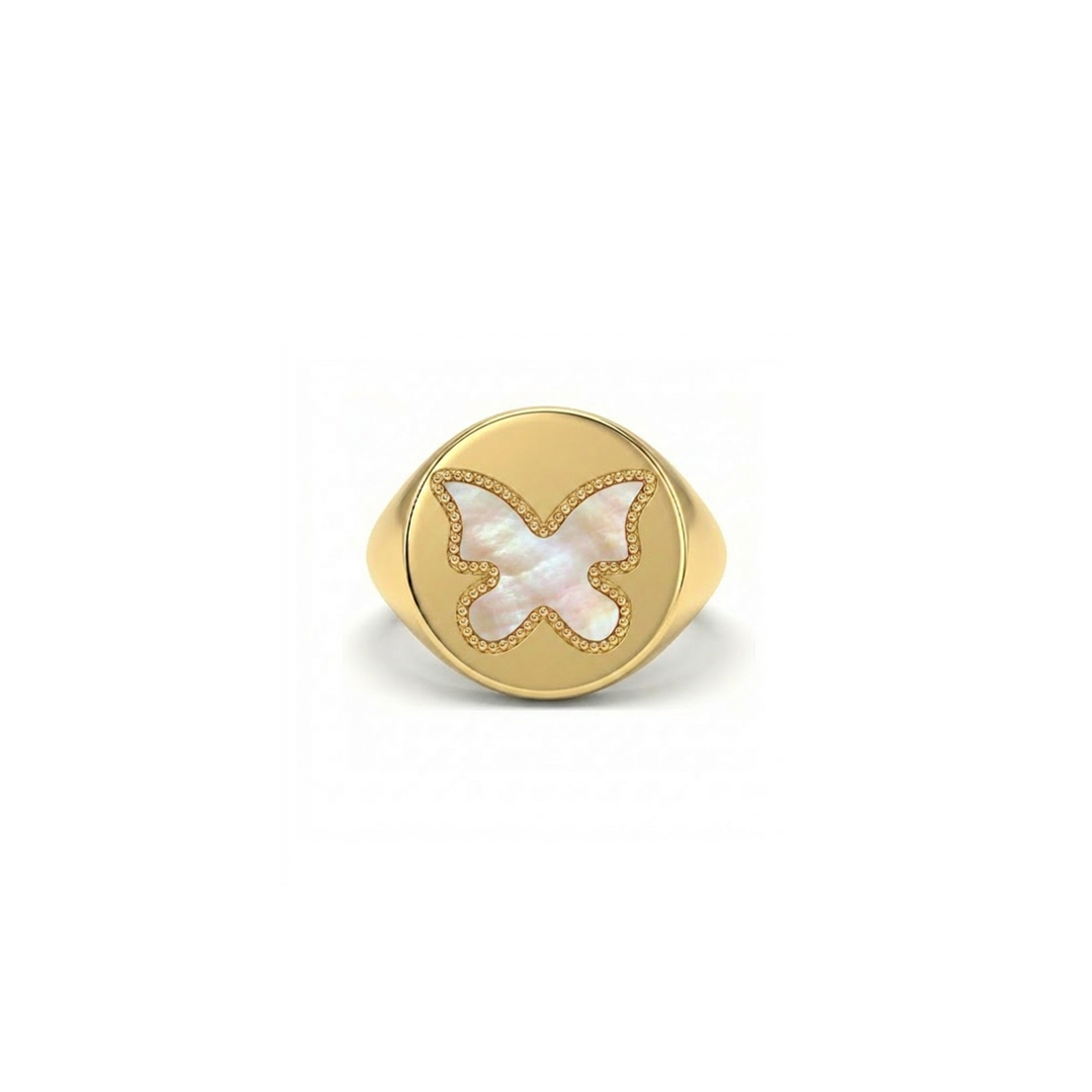 Butterfly Ring MOP Signet