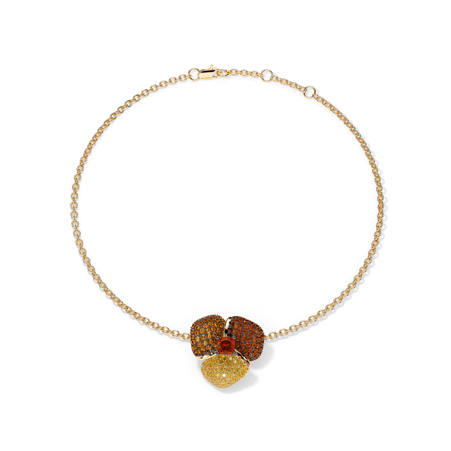 Bloom Small Yellow Gold bracelet In Yellow, Orange And Red