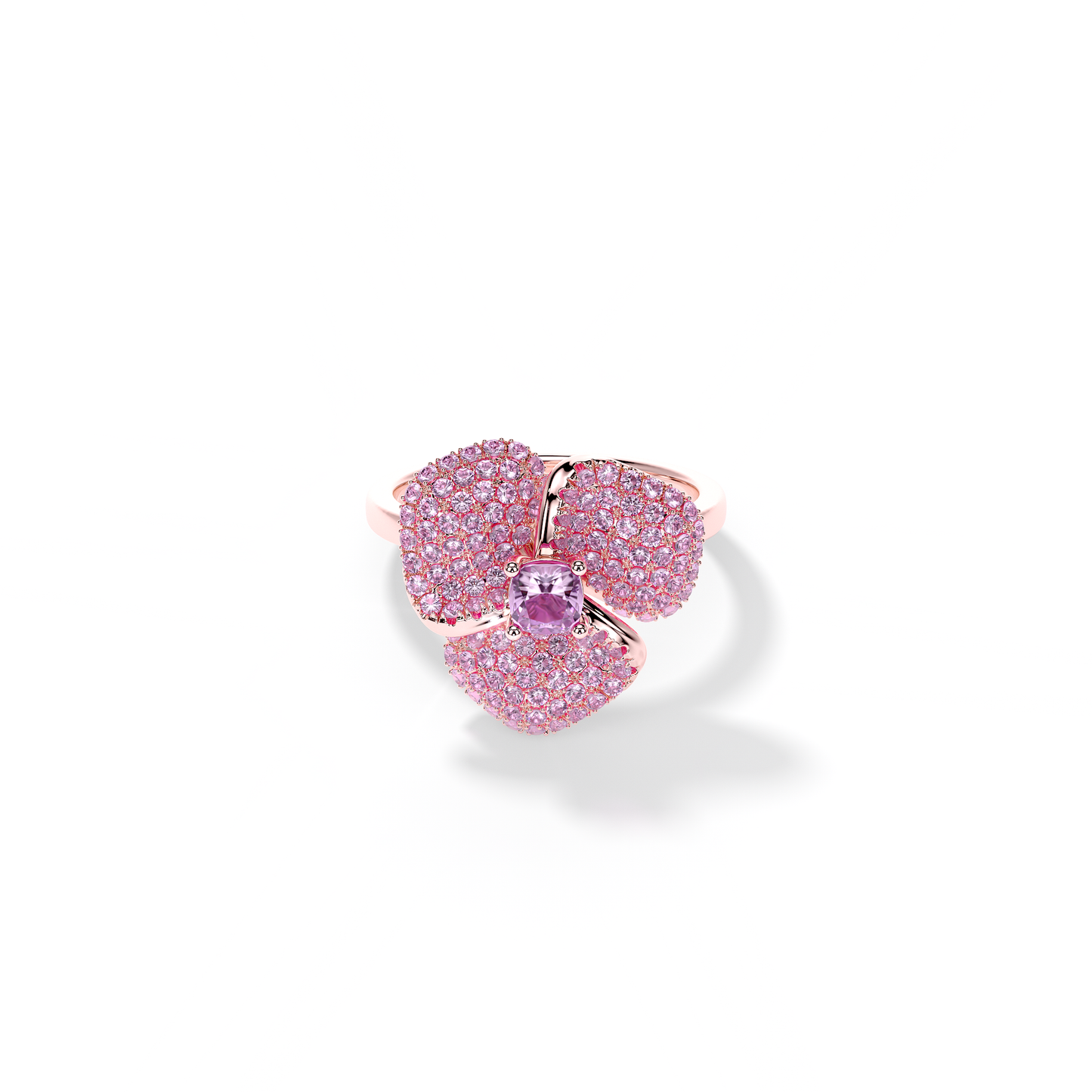 Bloom Small Flower Pink Gold Amethyst Ring