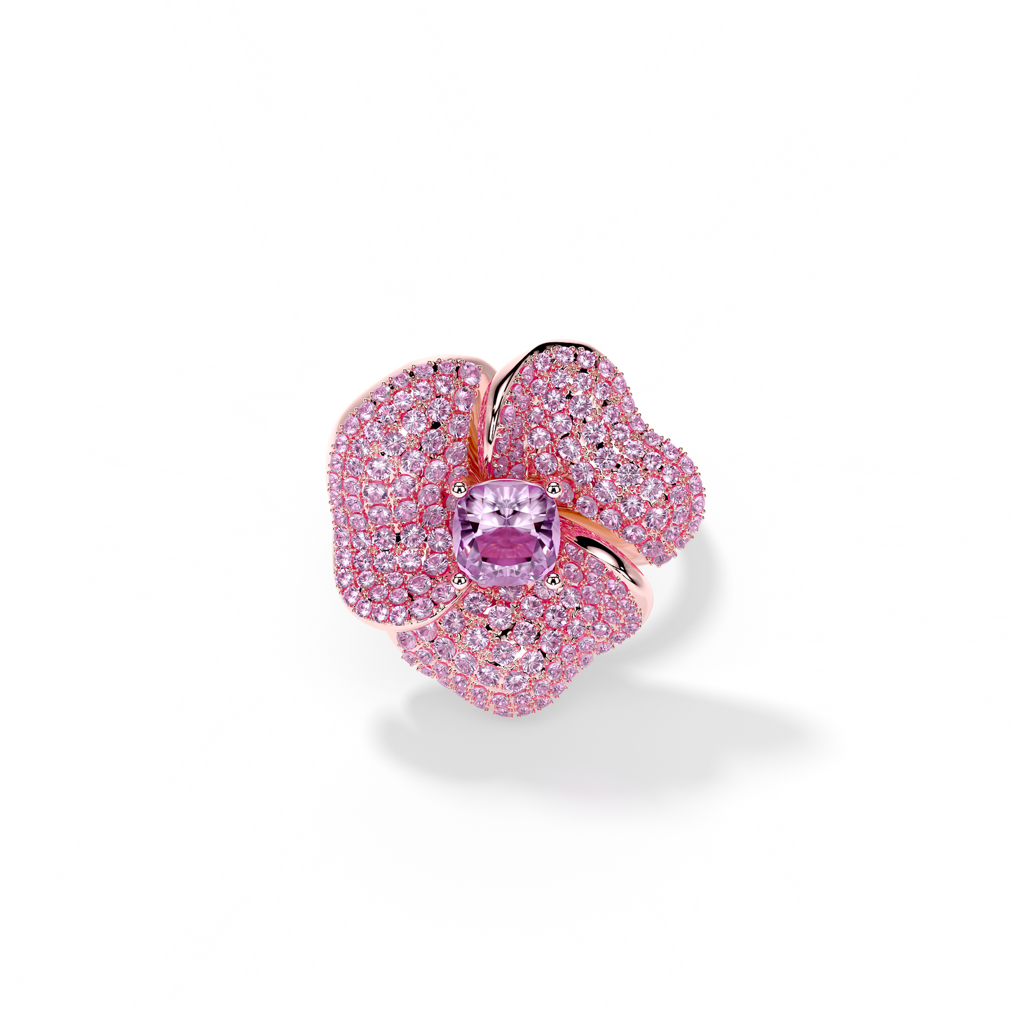 Bloom Medium Pink Gold Amethyst Ring