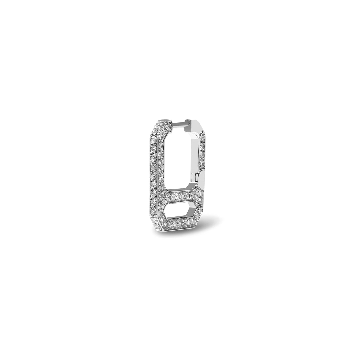 DNA Square Pave Single Earring