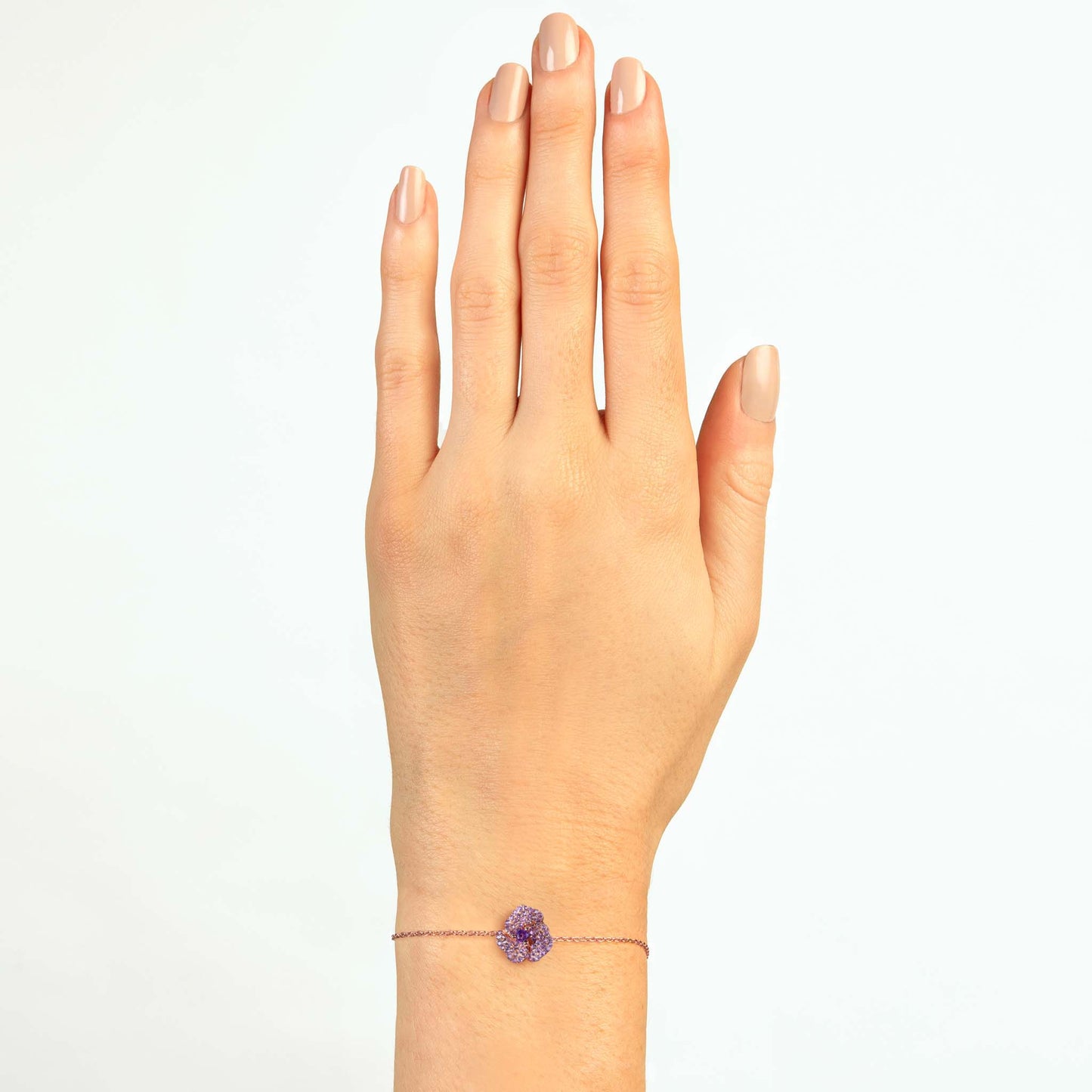 Bloom Mini Flower Amethyst Bracelet in Rose Gold