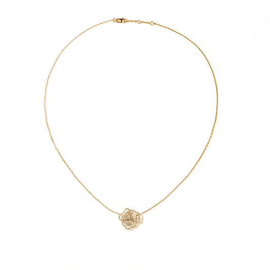 Bloom Mini Flower Halo Diamonds Necklace