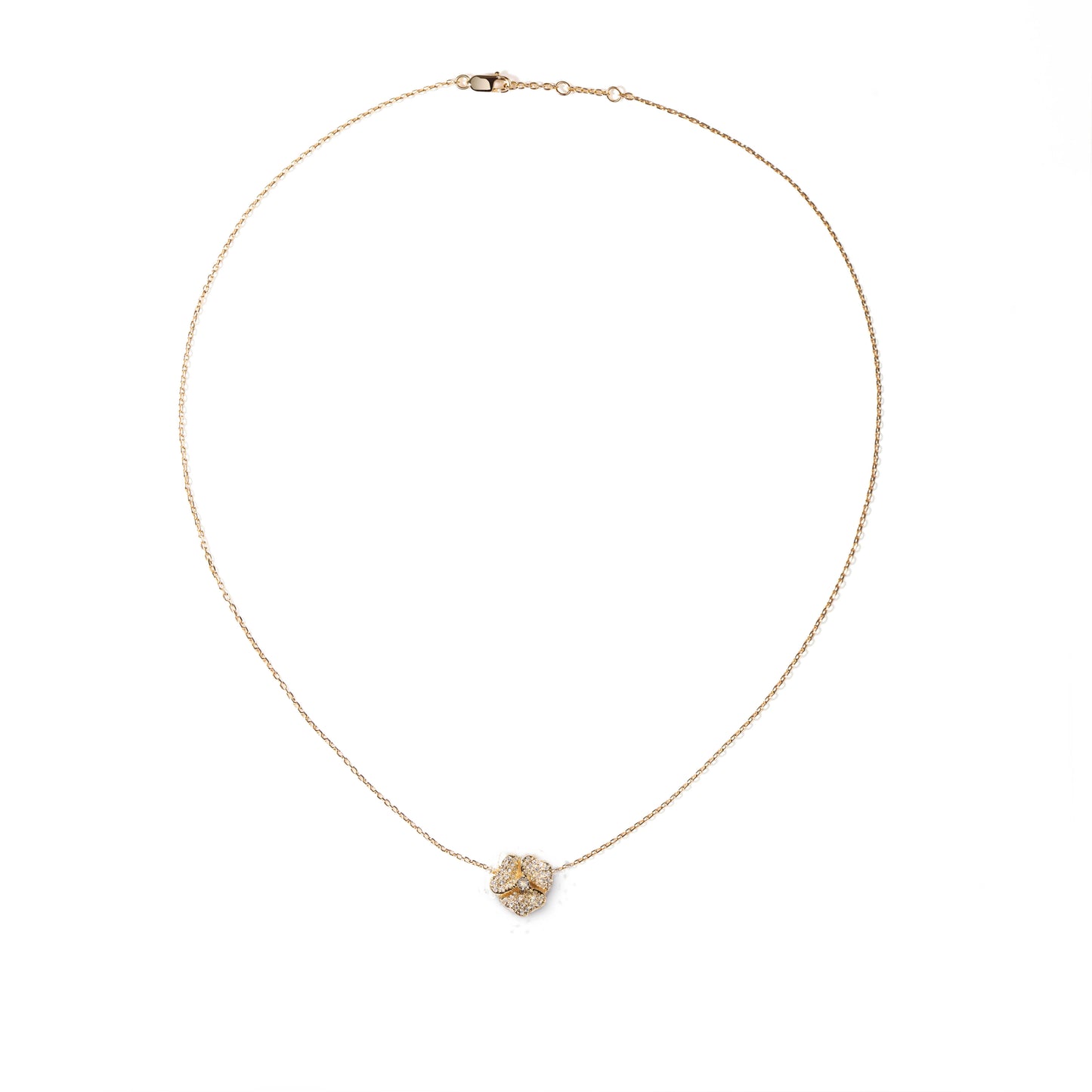 Bloom Mini Flower White Diamond Necklace