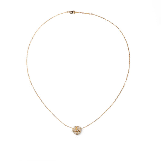 Bloom Mini Flower White Diamond Necklace