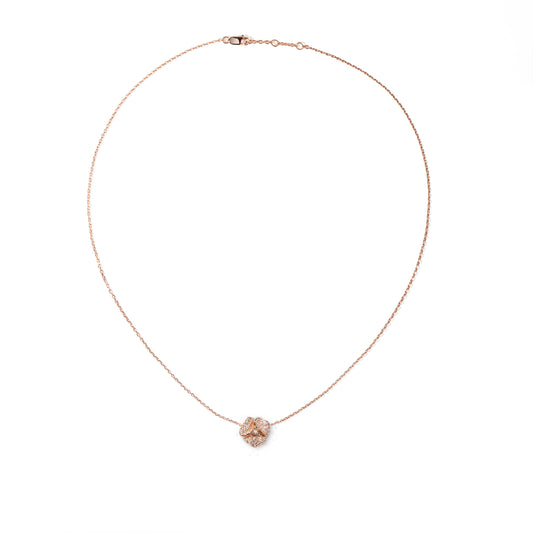 Bloom Mini Flower White Diamond Necklace