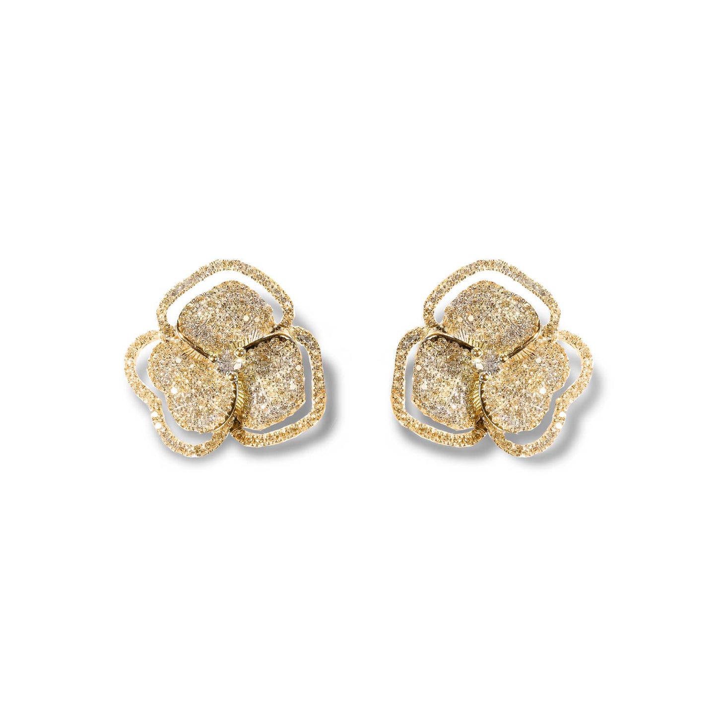 Bloom Small Halo Diamond Earrings