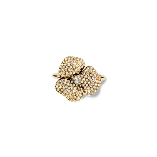 Bloom Small Flower White Diamond Ring