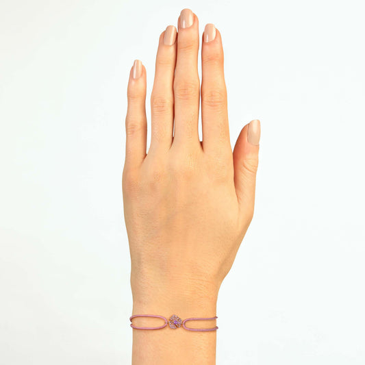 Bloom Petit Flower Amethyst String Bracelet in String in Rose Gold