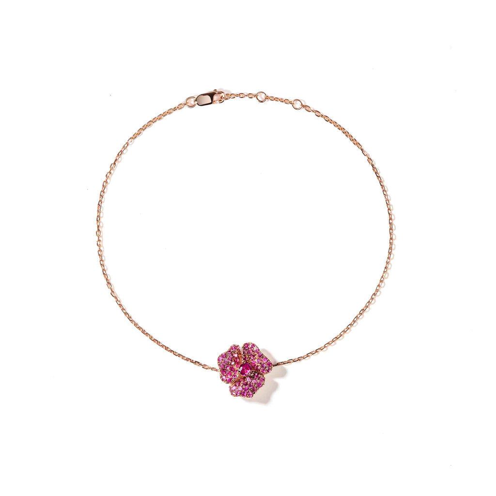 Pink Sapphire Flower Bracelet