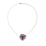 Bloom Large Flower Amethyst Necklace in Rose Gold