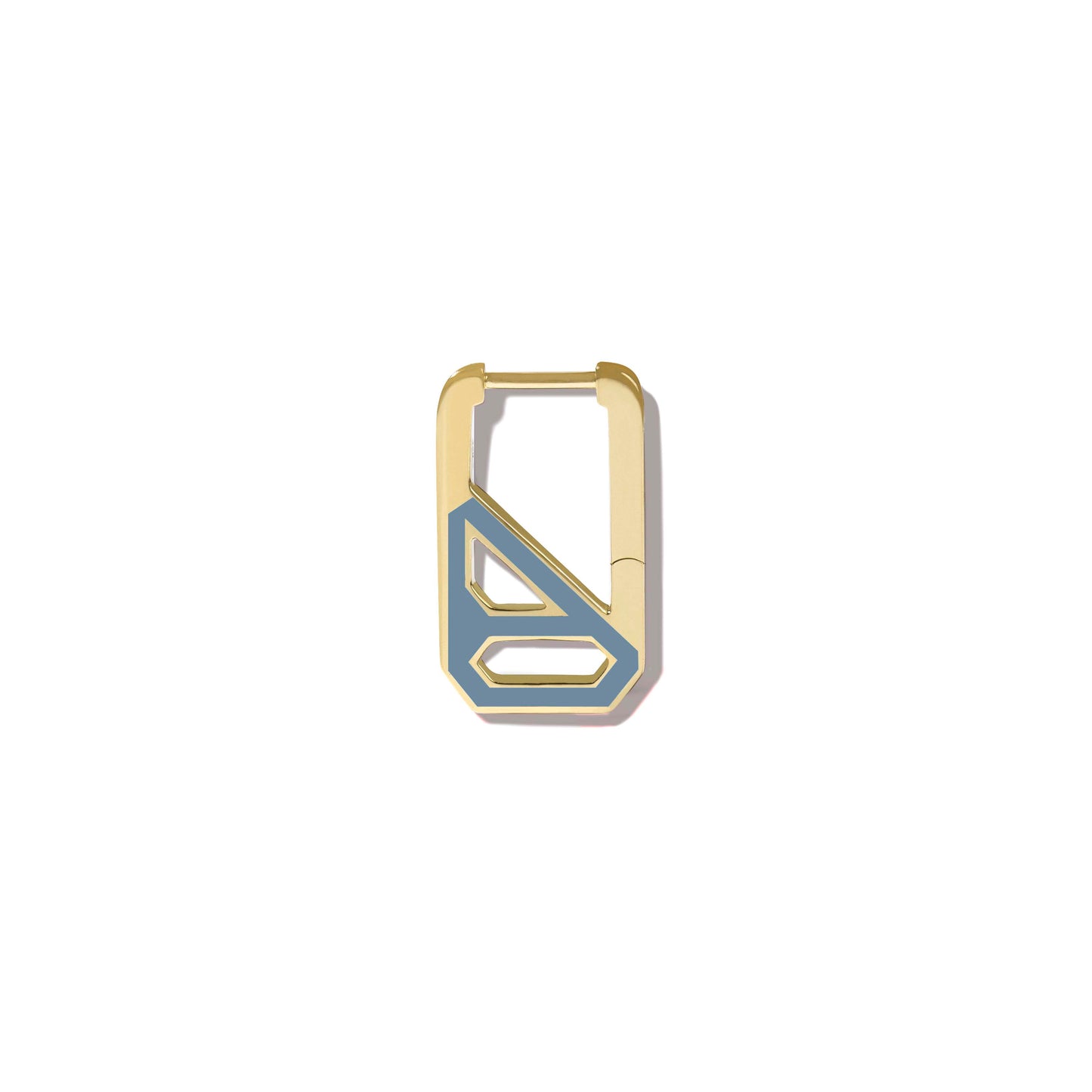 DNA Stone Blue Enamel Rectangle Single Earring