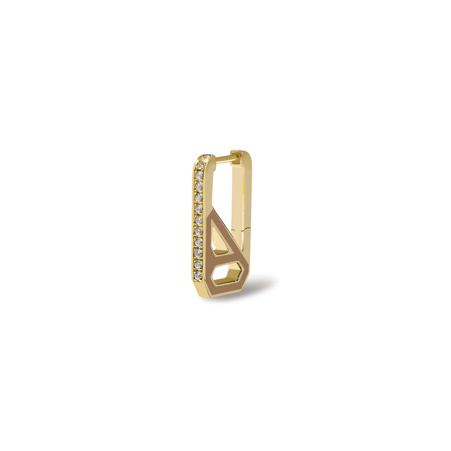 DNA Butterscotch Enamel Rectangle Single Earring