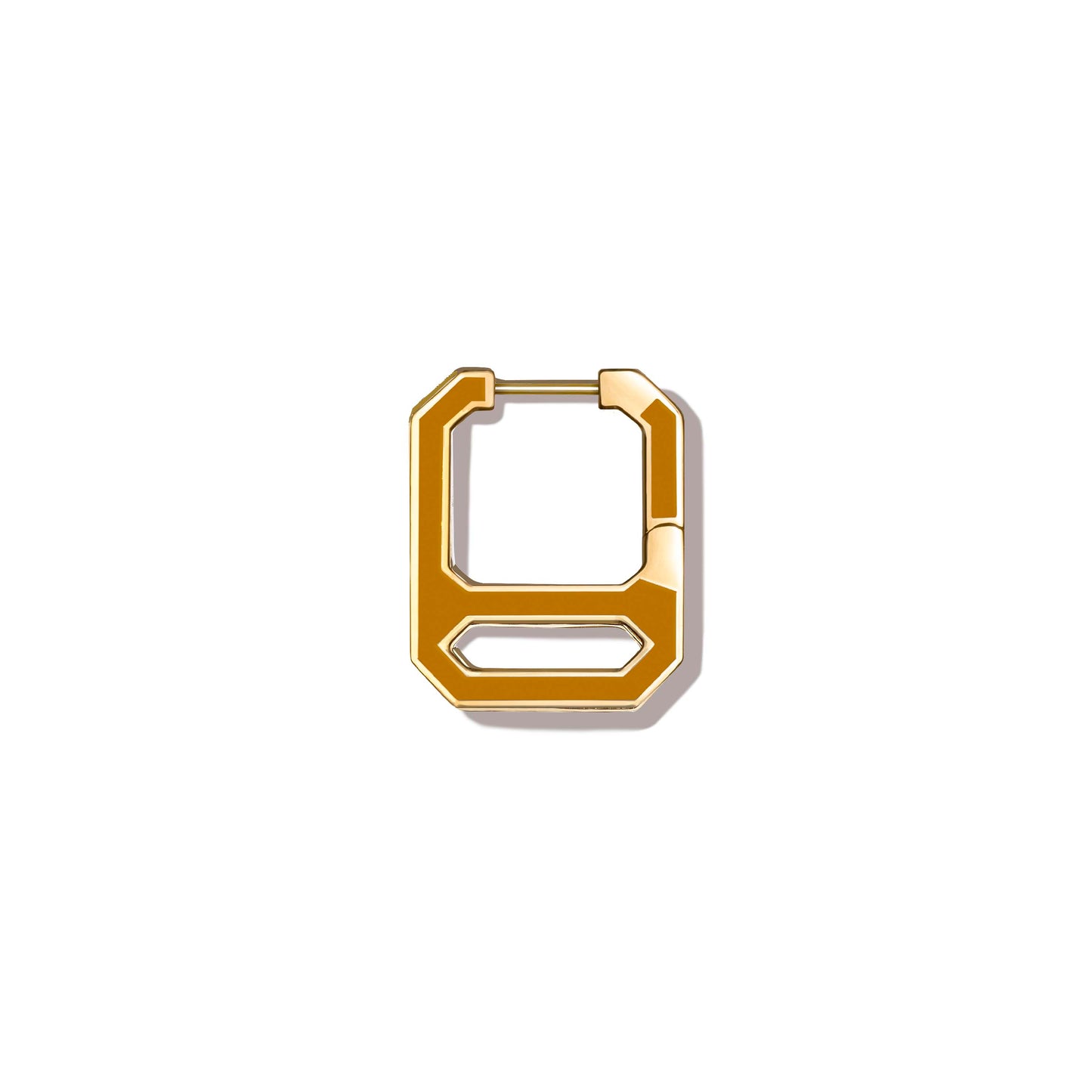 DNA Saffron Enamel Single Earring in Yellow Gold