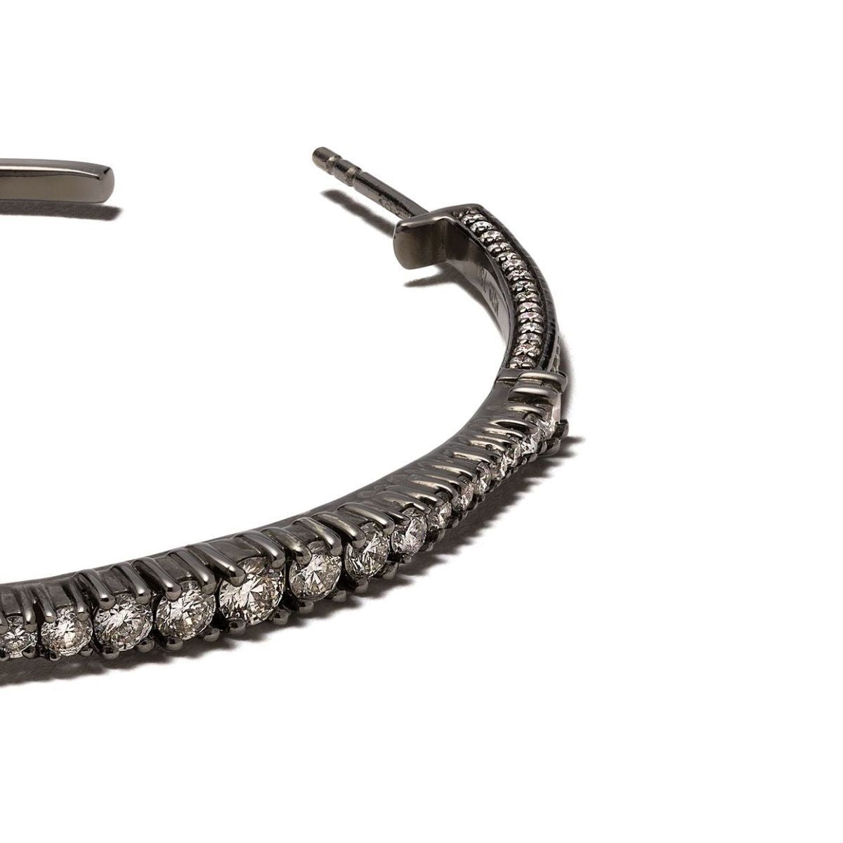 Icicle Long Diamond Hoop Earrings