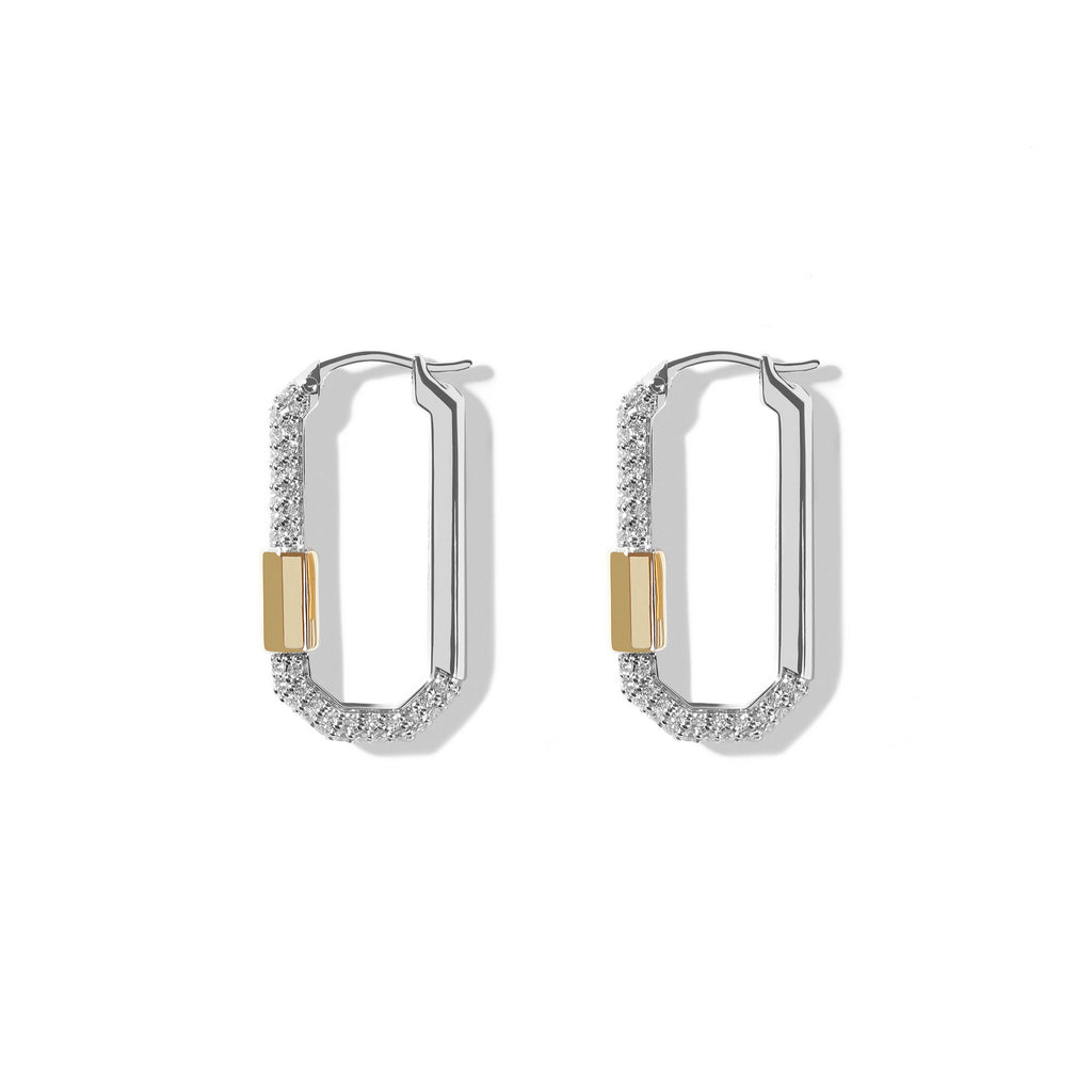 Medium Pave Diamond Single Lock Earring – AS29