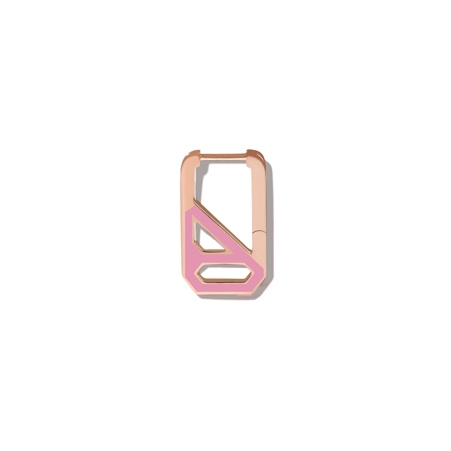 DNA Tea Rose Enamel Rectangle Single Earring