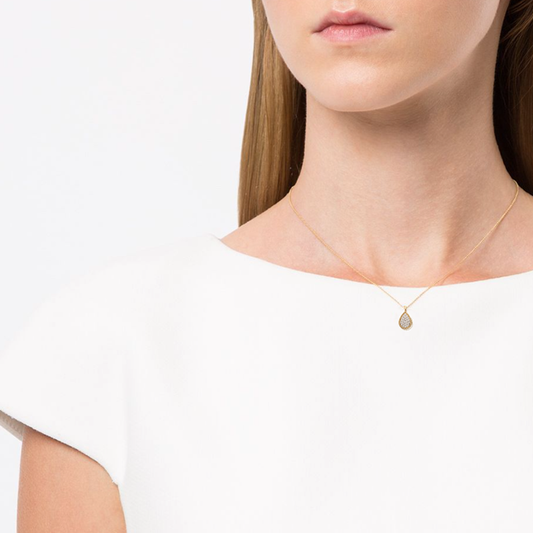 Pear Beading Pave Necklace