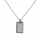 Medium Pave Diamond Tag Necklace
