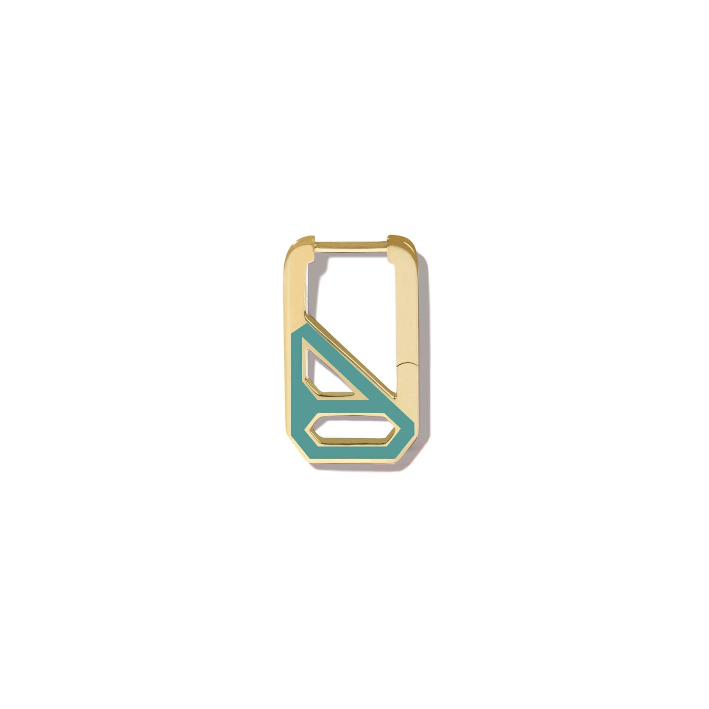 DNA Tropical Green Enamel Rectangle Single Earring