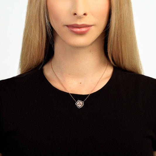 Bloom Mini Flower Halo Diamonds Necklace