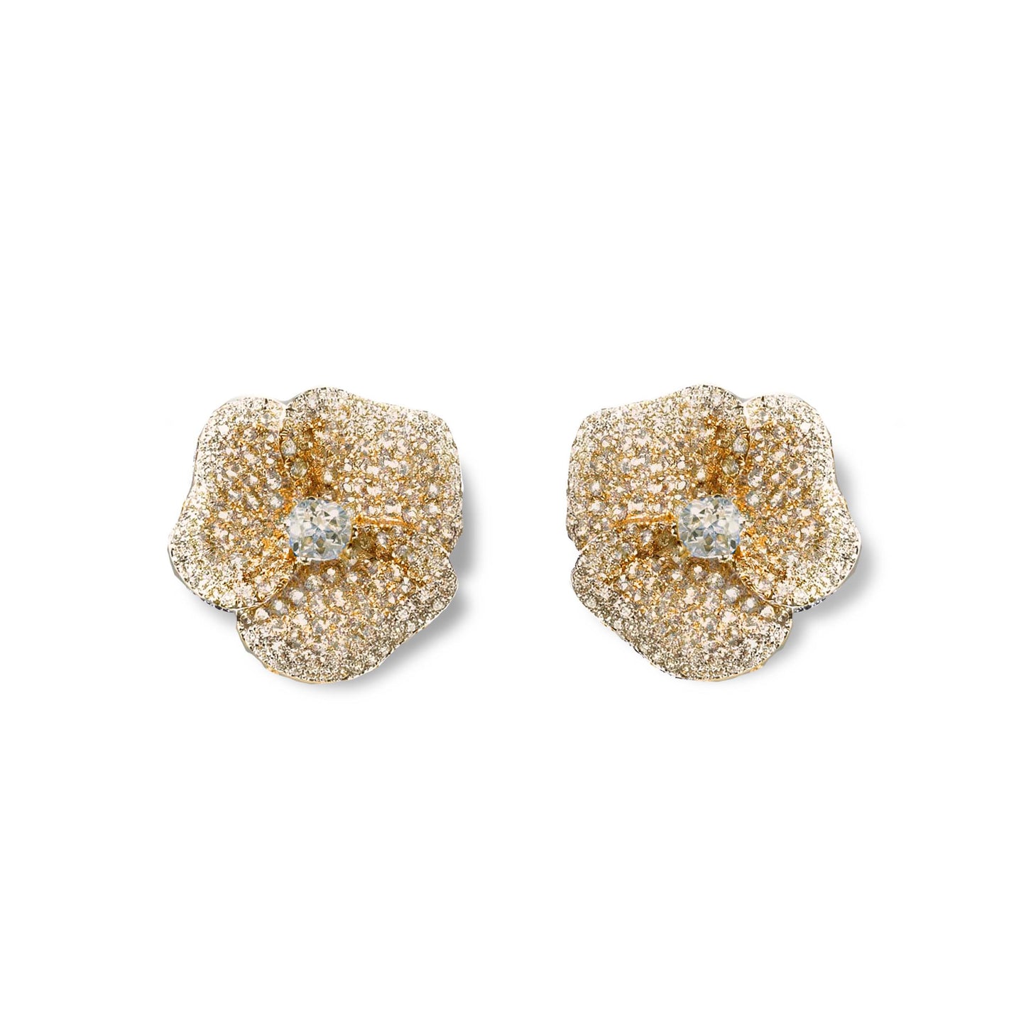 Bloom Medium Flower Diamond Earrings