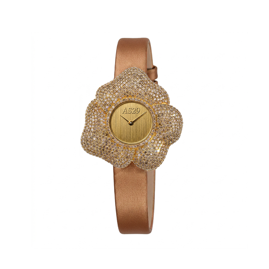 BLOOM Brown WATCH, YELLOW GOLD BRUSHED DIAL